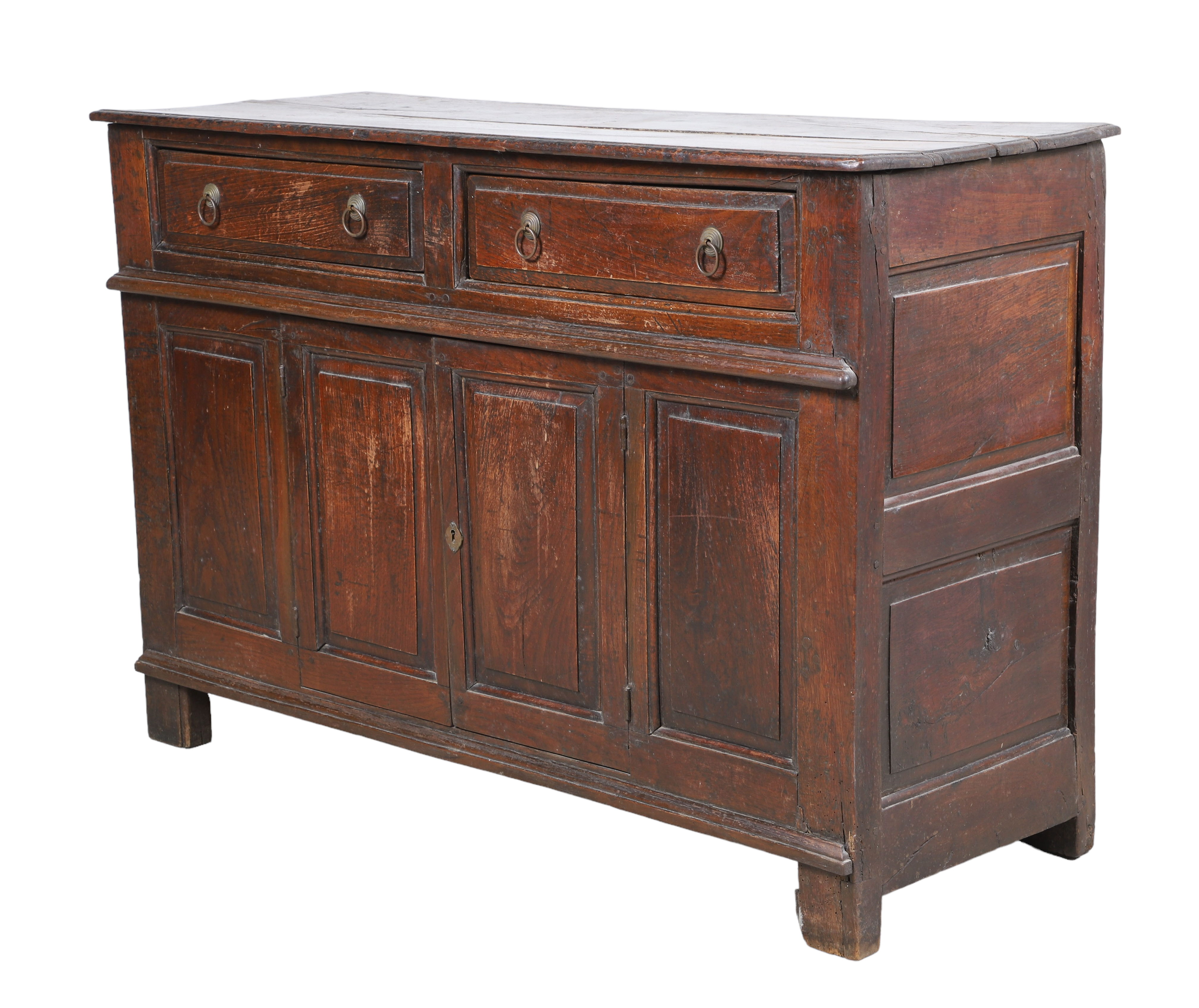 Oak server, 18th c, 2 drawers