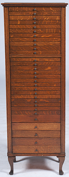 Oak Sheet Music Cabinet American ca