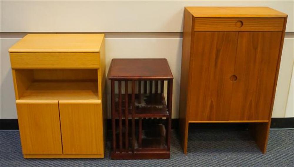 OAK SIDE CABINET, BOOKSHELF AND