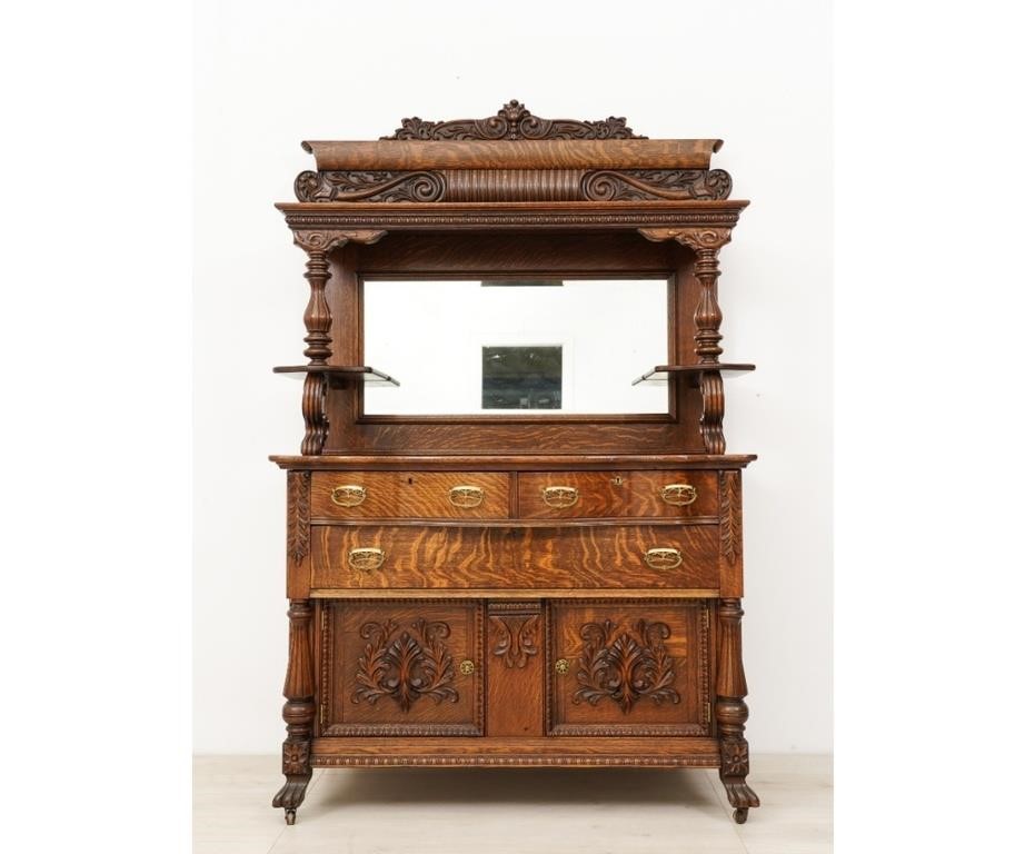 Oak sideboard, circa 1900, with