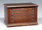 Oak silver chest, five finger-