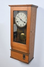 OAK SIMPLEX TIME RECORDER CLOC