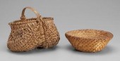 Oak split, straw baskets: oak
