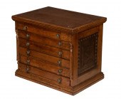 OAK SPOOL CABINET 19th c. Clar
