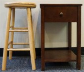 OAK STOOL AND MAHOGANY FINISH