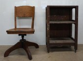OAK SWIVEL SEAT OFFICE CHAIR A