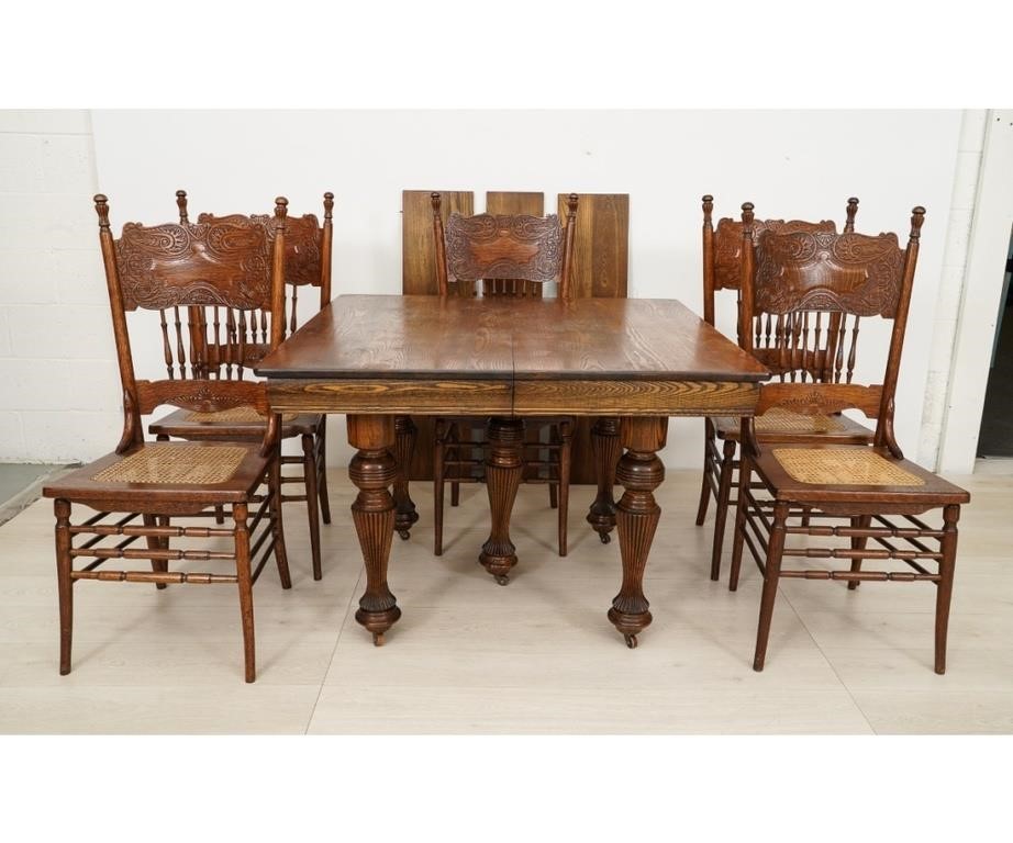 Oak table, circa 1900, with