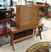 OAK TAMBOUR CABINET ON STANDOA