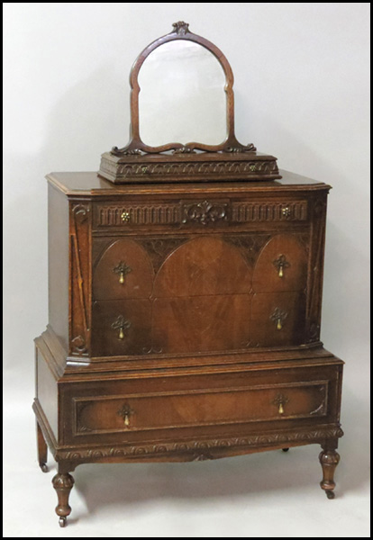 OAK THREE DRAWER CHEST. Together
