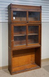 OAK THREE-PART BARRISTER BOOKC