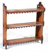OAK THREE TIER WALL SHELF WITH