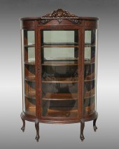 OAK TRIPLE BOW FRONT CABINET: