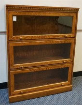 OAK TRIPLE DOOR BARRISTER BOOK