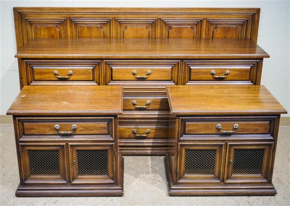 OAK TRIPLE DRESSER, PAIR NIGHT