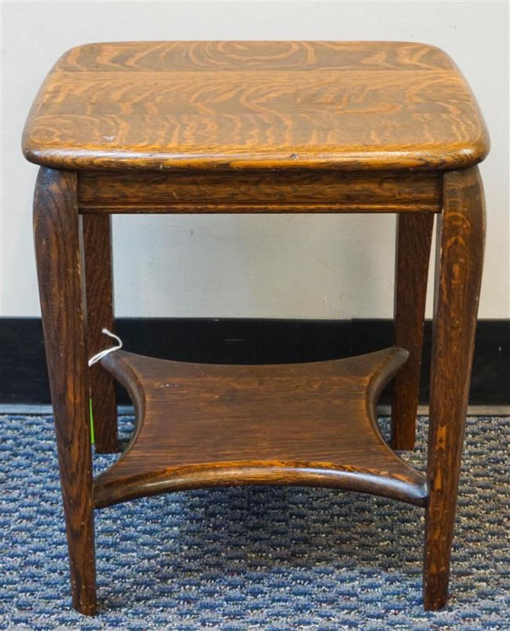 OAK TWO-TIER SIDE TABLE, H: