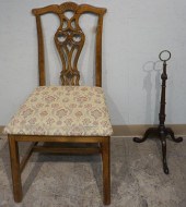 OAK UPHOLSTERED SEAT SIDE CHAI