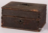 OAK VALUABLES BOX, 19TH C.Oak