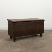 OAK VALUABLES CHEST, 18TH C.Ea