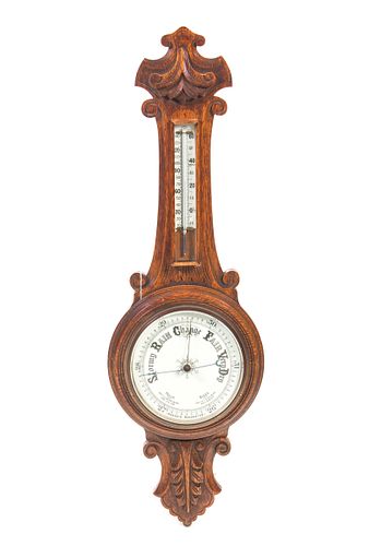 OAK VICTORIAN ANEROID