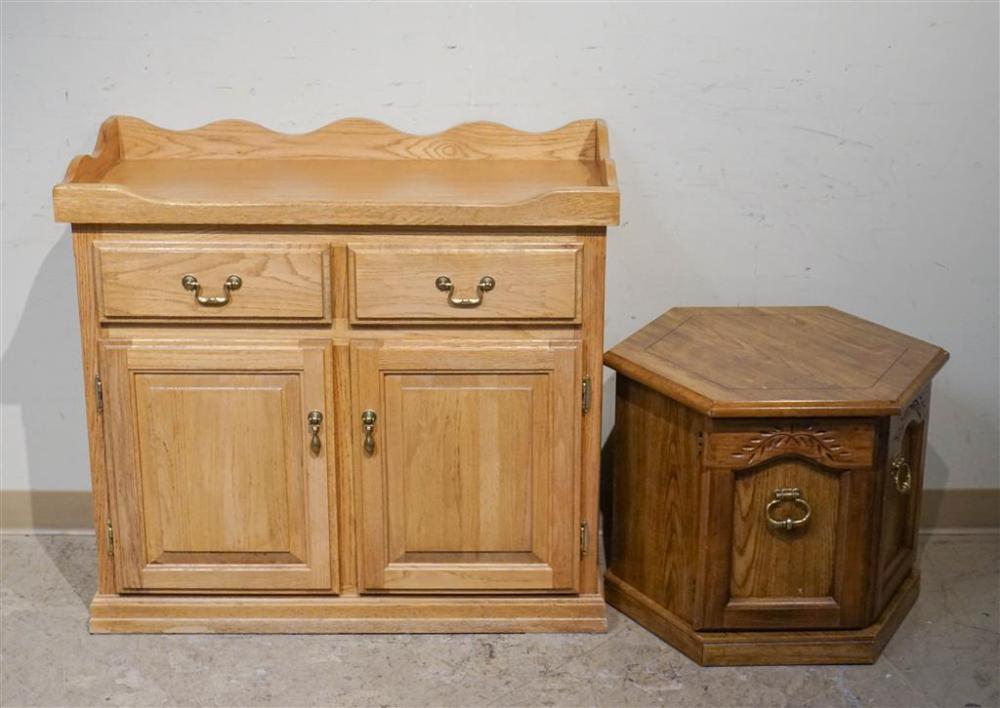 OAK WASH STAND AND HEXAGONAL SIDE