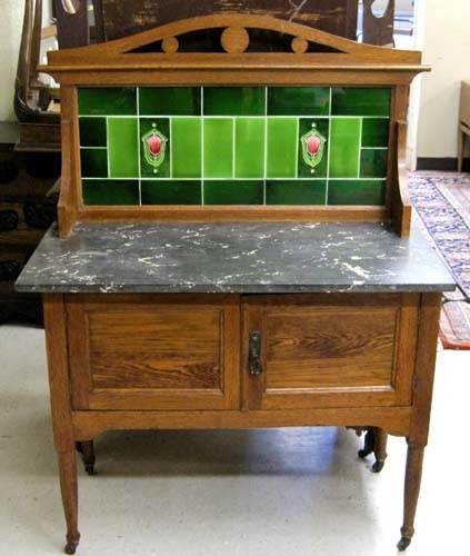 OAK WASHSTAND English c. 1900