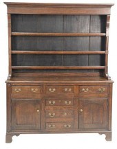 OAK WELSH CUPBOARD, HAVING OPE