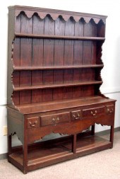 Oak Welsh dresser, top section