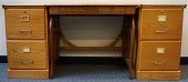 OAK YOUTH DESK AND A PAIR OF O