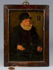 O/B PORTRAIT OF MAN DATED 1587