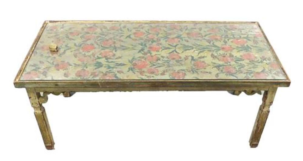OBLONG COFFEE TABLE, HAND-PAINTED