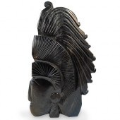 OBSIDIAN CARVED MAYAN FIGURINE