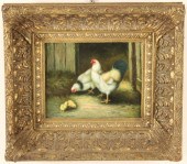 O/C BARNYARD SCENE PAINTING OI