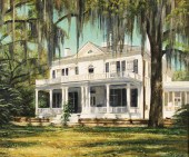 O/C PAINTING OF ANTEBELLUM HOM