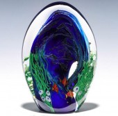 OCEAN WAVE PAPERWEIGHT W/ AQUA