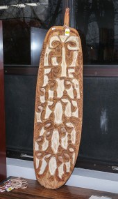 OCEANIC CARVED SHIELD, ASMAT,