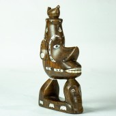 OCEANIC SHELL INLAID TEAK CANO