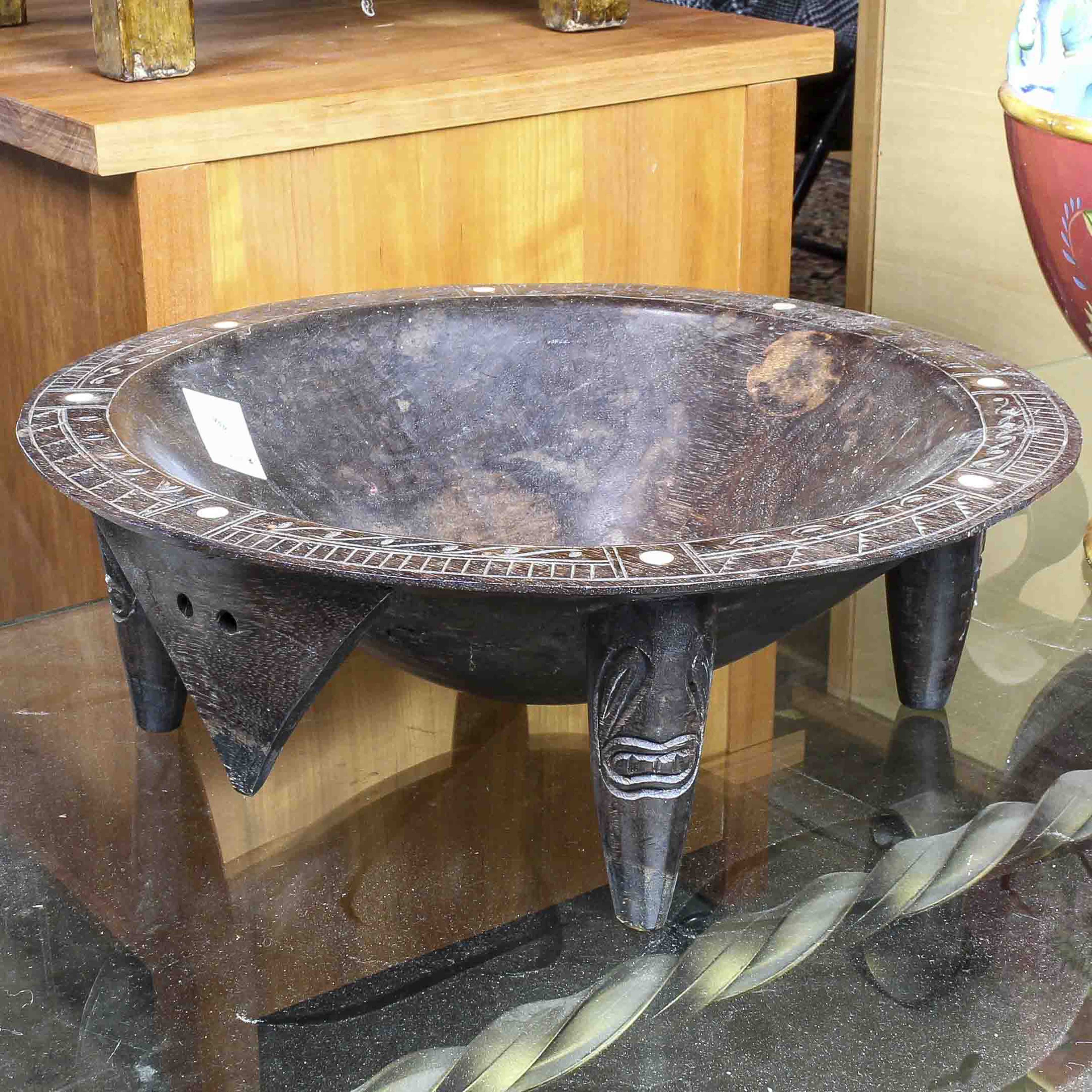 OCEANIC WOOD CARVED KAVA BOWL