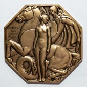 OCTAGONAL ART DECO MEDAL BY RA