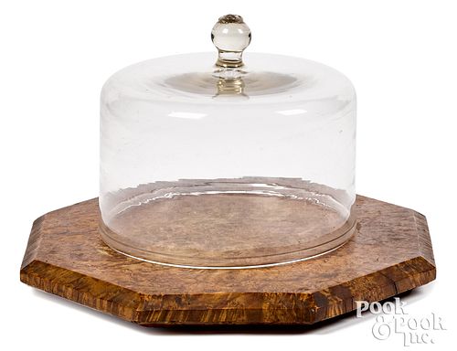 OCTAGONAL BURLWOOD CAKE PLATTER