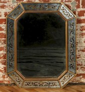 OCTAGONAL EGLOMISE GILT MIRROR