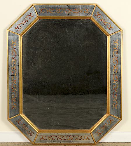 OCTAGONAL EGLOMISE GILT MIRROR