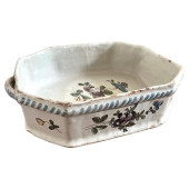 OCTAGONAL FAIENCE CACHE POT, W