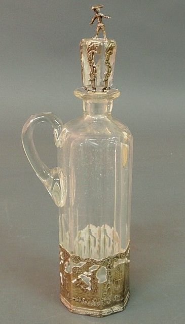 Octagonal form cut glass claret jug
