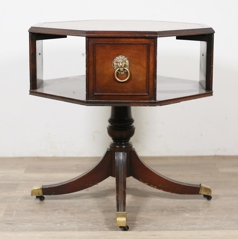 OCTAGONAL FORM SIDE TABLE28" H x