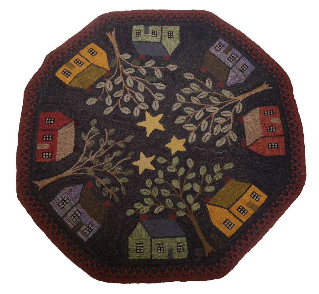 OCTAGONAL HOOKED RUG (58" X 58")