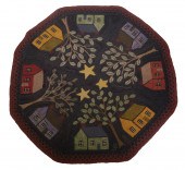 OCTAGONAL HOOKED RUG (58" X 58