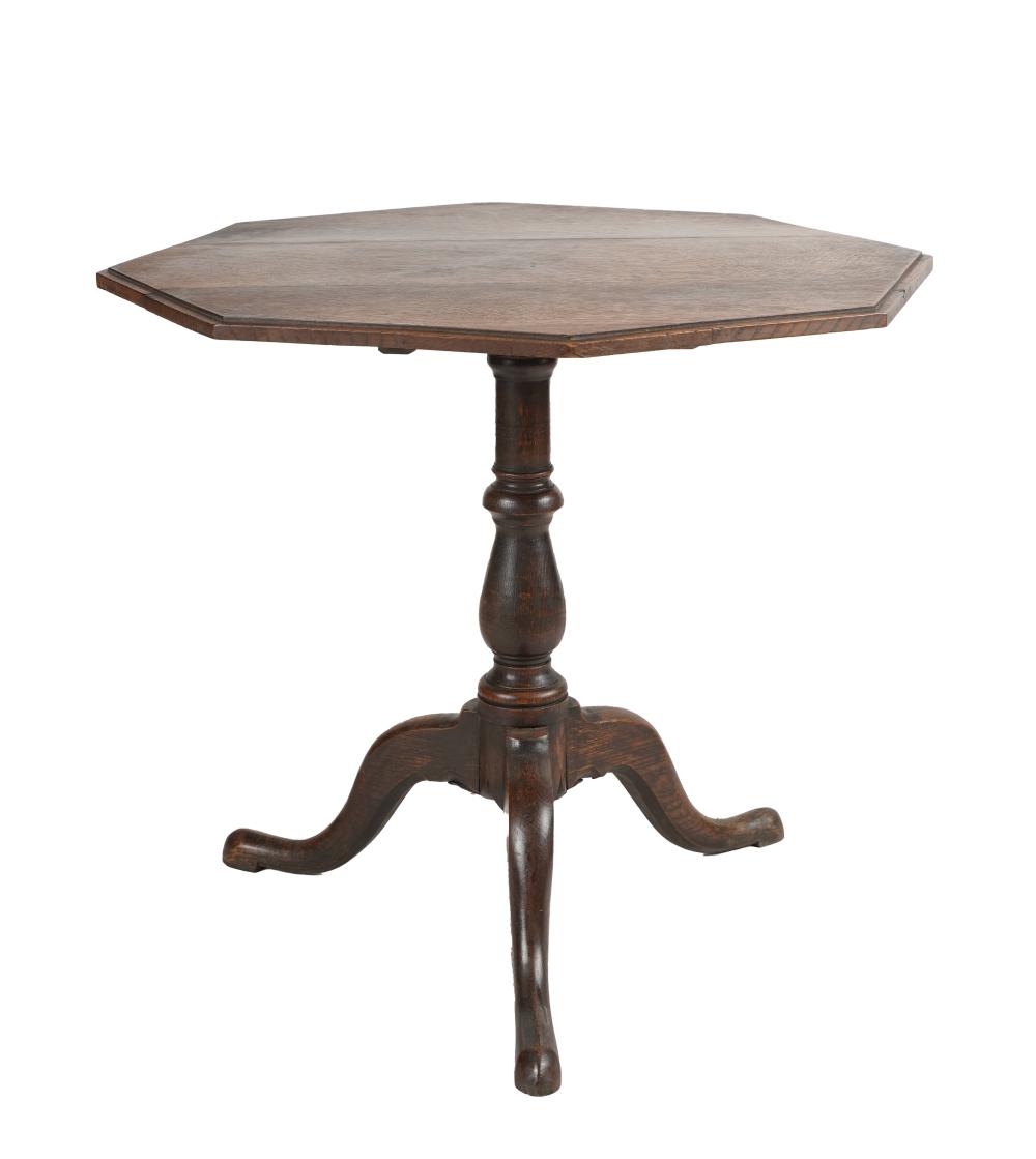 OCTAGONAL OAK TILT-TOP TABLEon