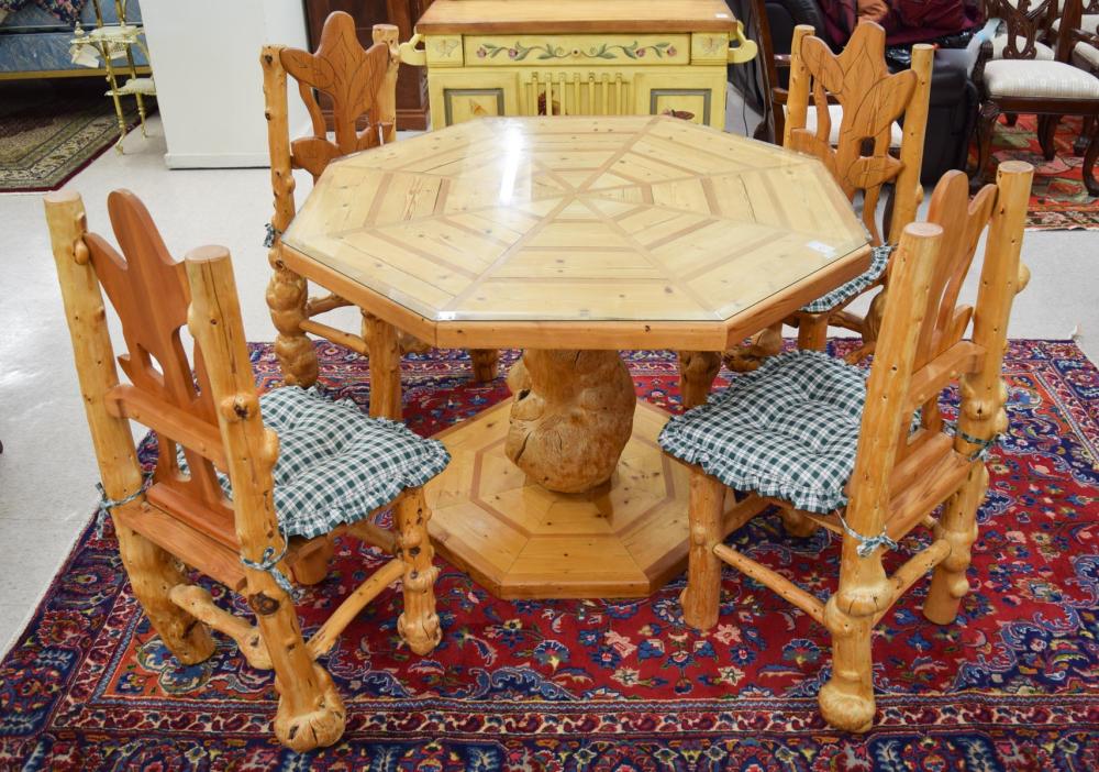 OCTAGONAL PINE PEDESTAL DINING