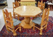OCTAGONAL PINE PEDESTAL DINING