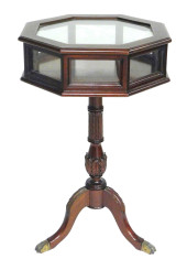 OCTAGONAL VITRINE ON PEDESTAL